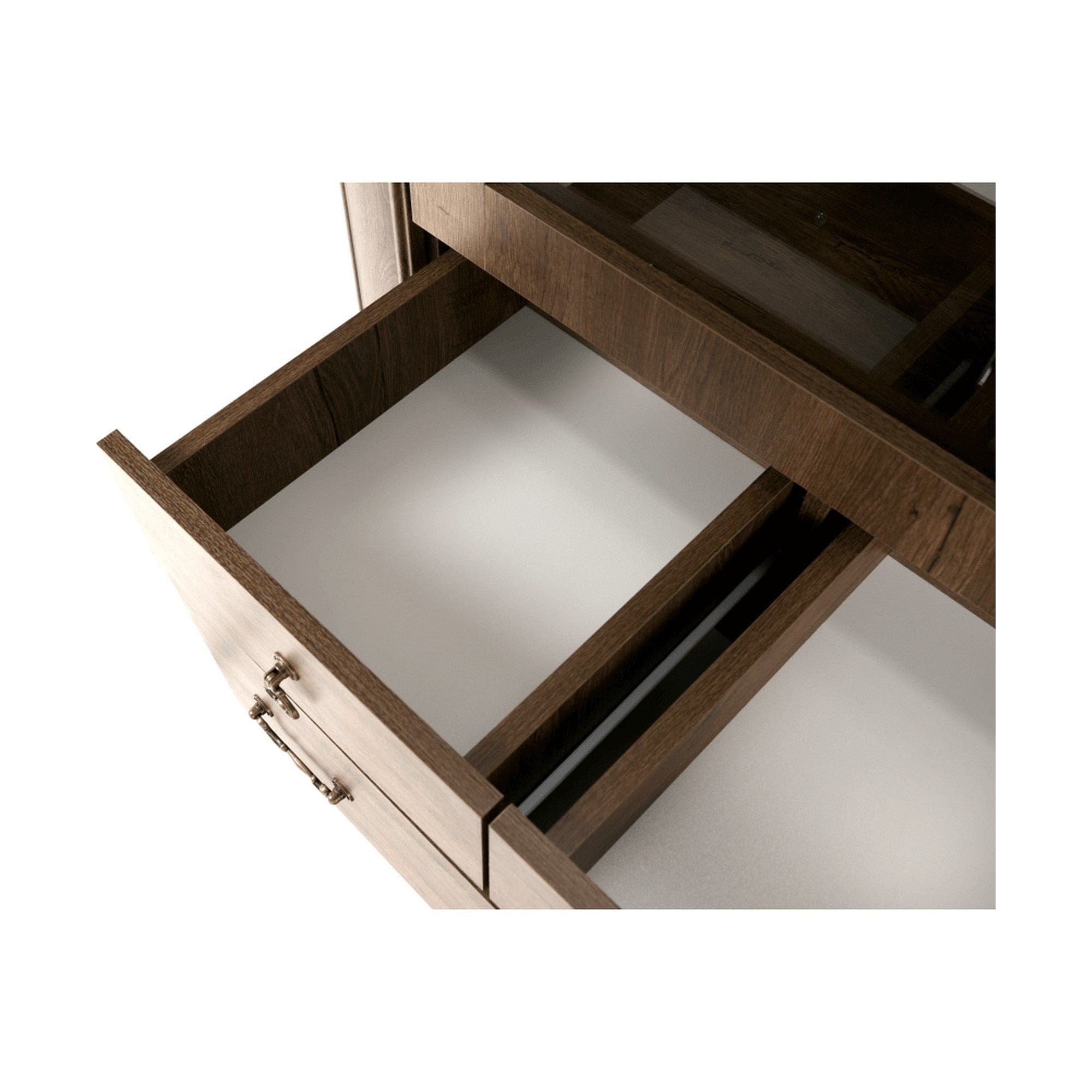 Vitrina VILAR DA5, stejar lefkas, DTD laminat, 125x42x158 cm