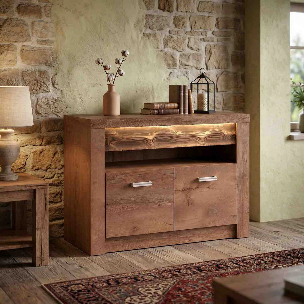 Comoda INFINITY I-10, frasin deschis, PAL melaminat, 96x42x73 cm