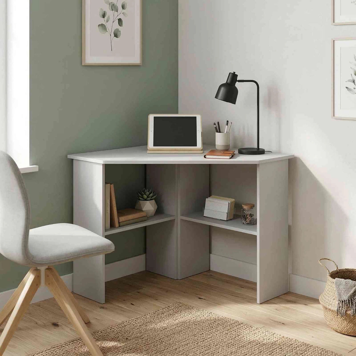 Masa birou RONY NEW, alb, PAL, 84x84x74 cm