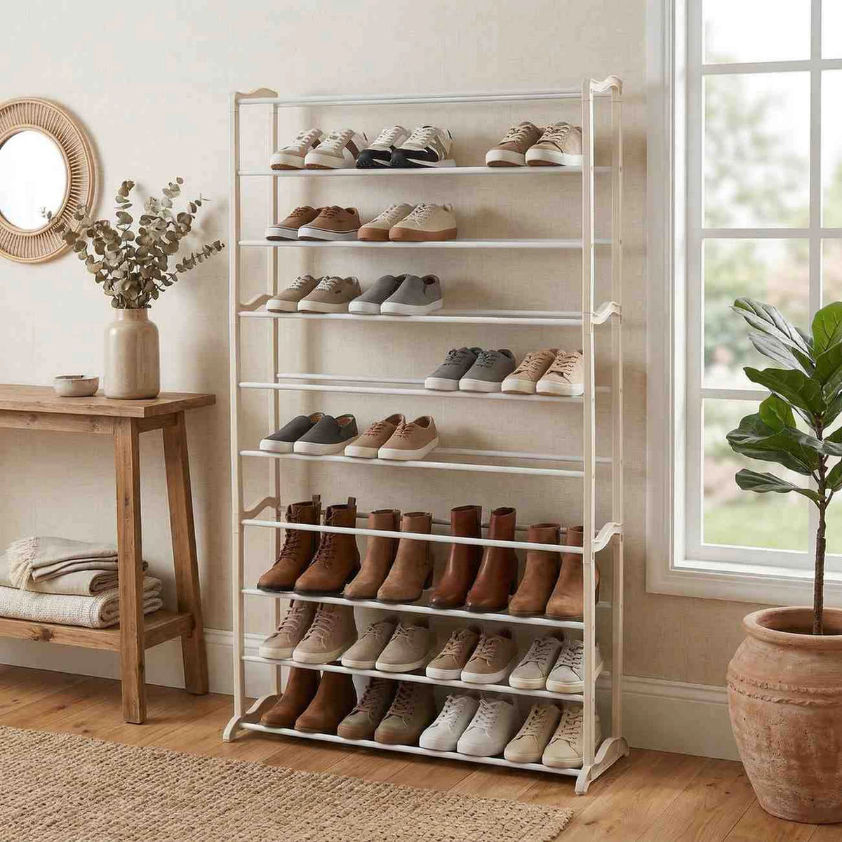 Pantofar BOTIS TYP 1, alb, plastic/metal, 90x16x140 cm