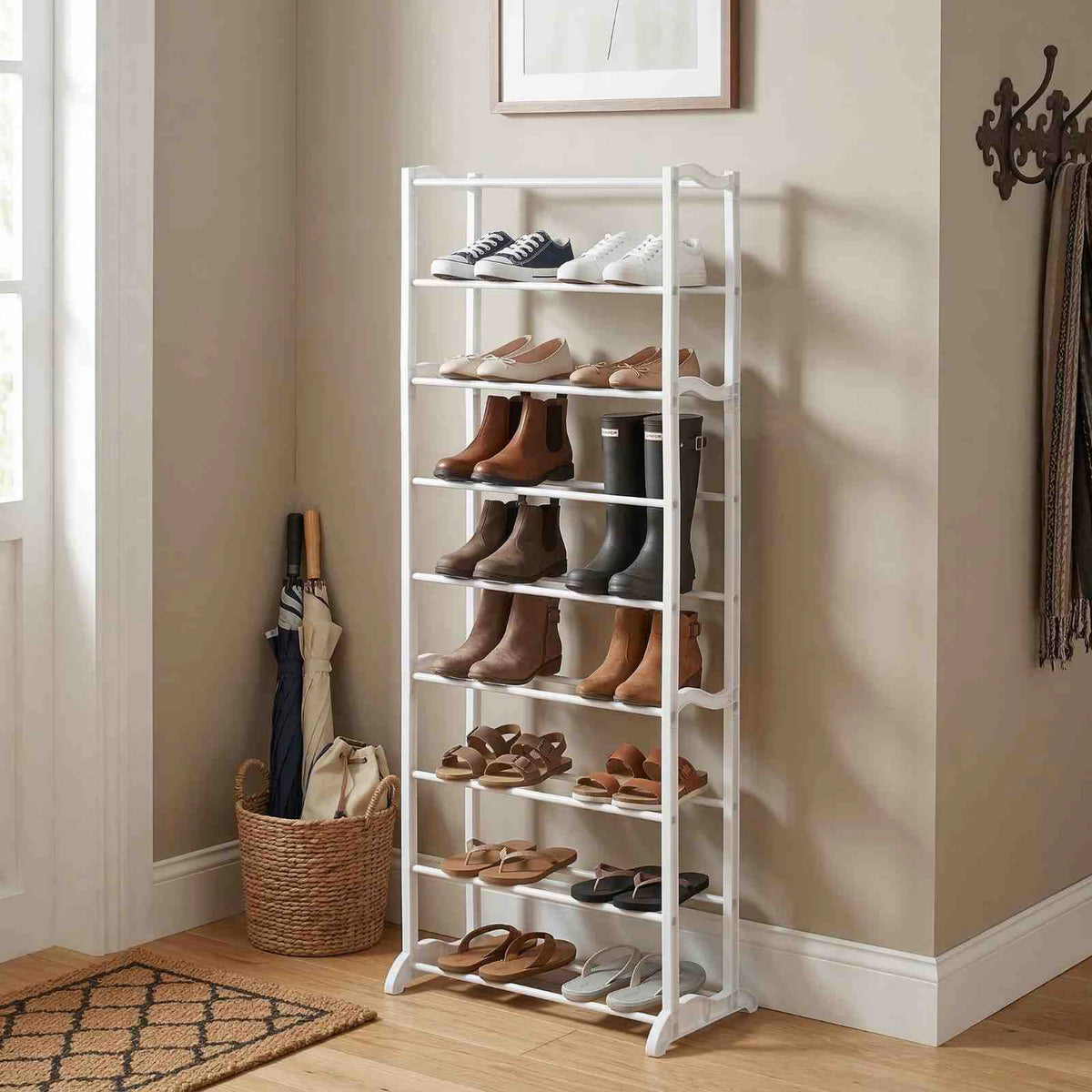 Pantofar BOTIS TYP 2, alb, plastic/metal, 51x17x141 cm