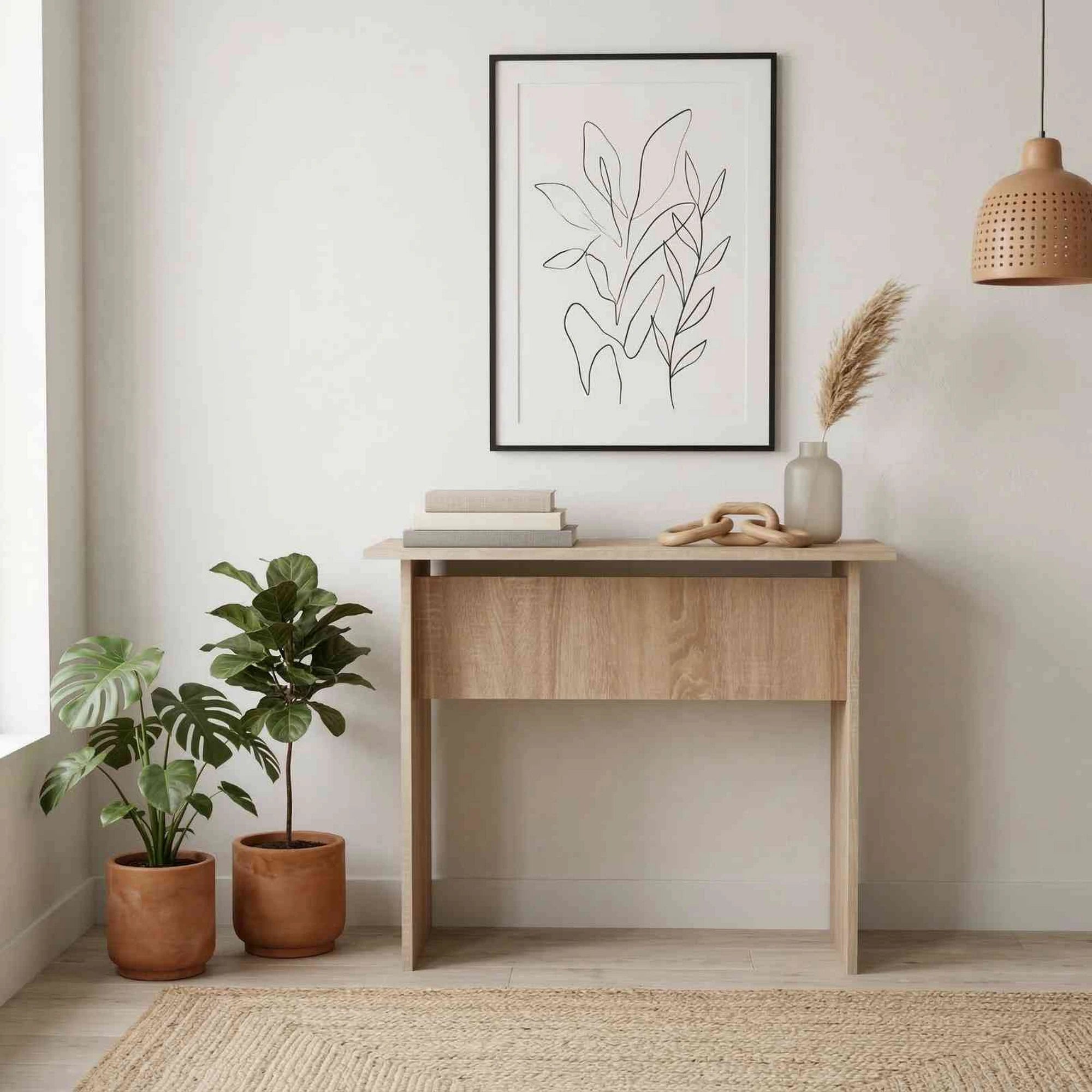 Masa birou VERNER NEW, stejar sonoma, PAL melaminat, 82x50x75 cm