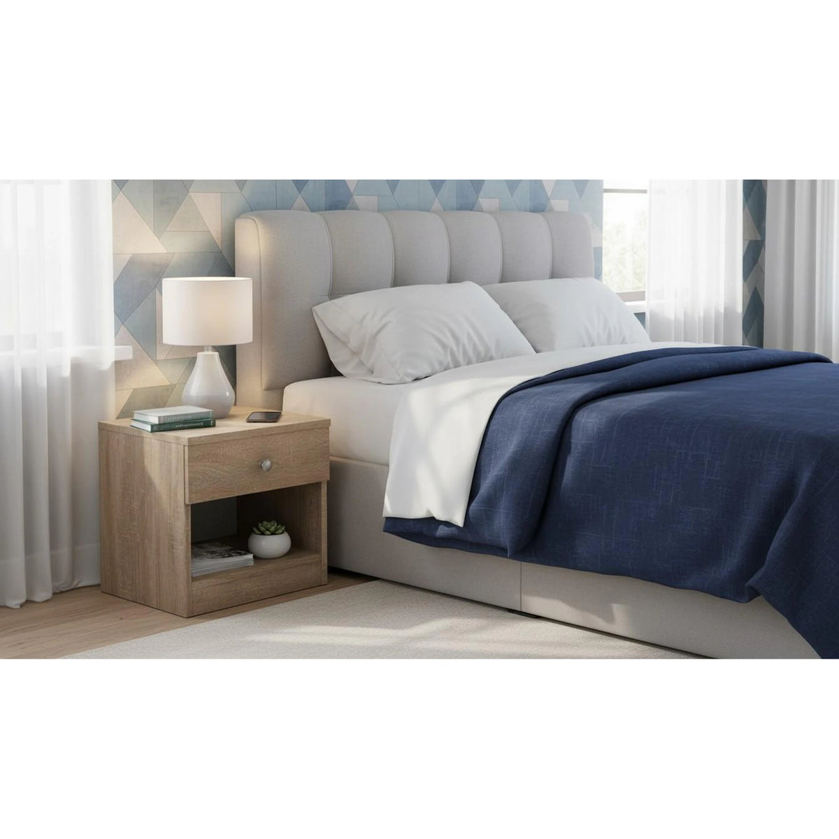 Noptiera BETTY 2, stejar sonoma, DTD laminat, 40x40x40 cm