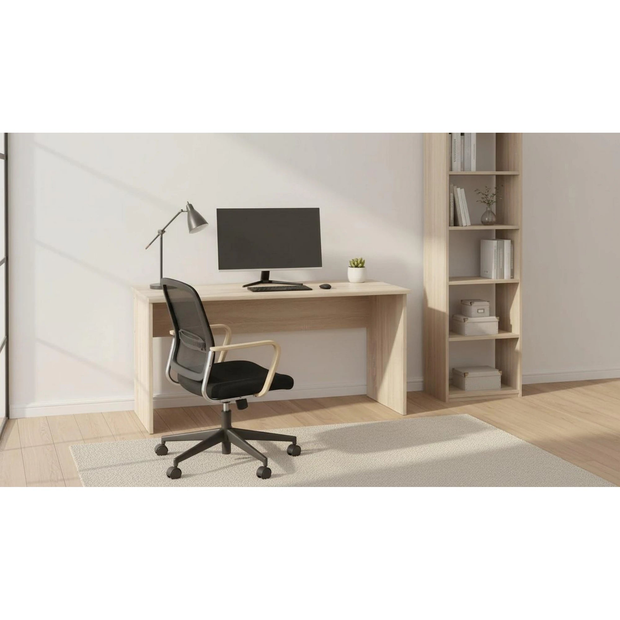 Masa birou JOHAN 2 NEW 01, stejar sonoma, PAL melaminat, 150x68x74 cm