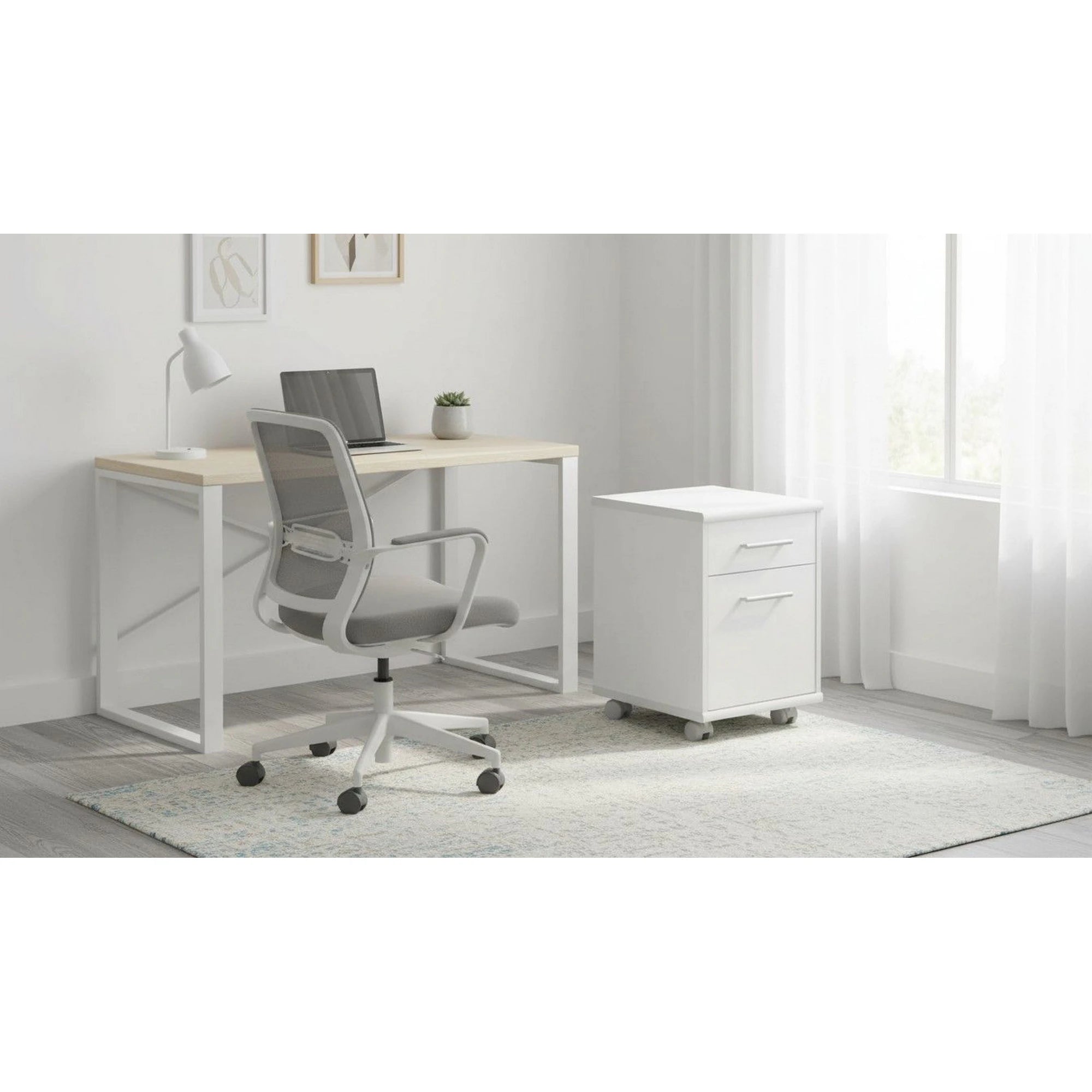 Noptiera JOHAN 2 NEW 07, alb, DTD laminat, 39x41x55 cm