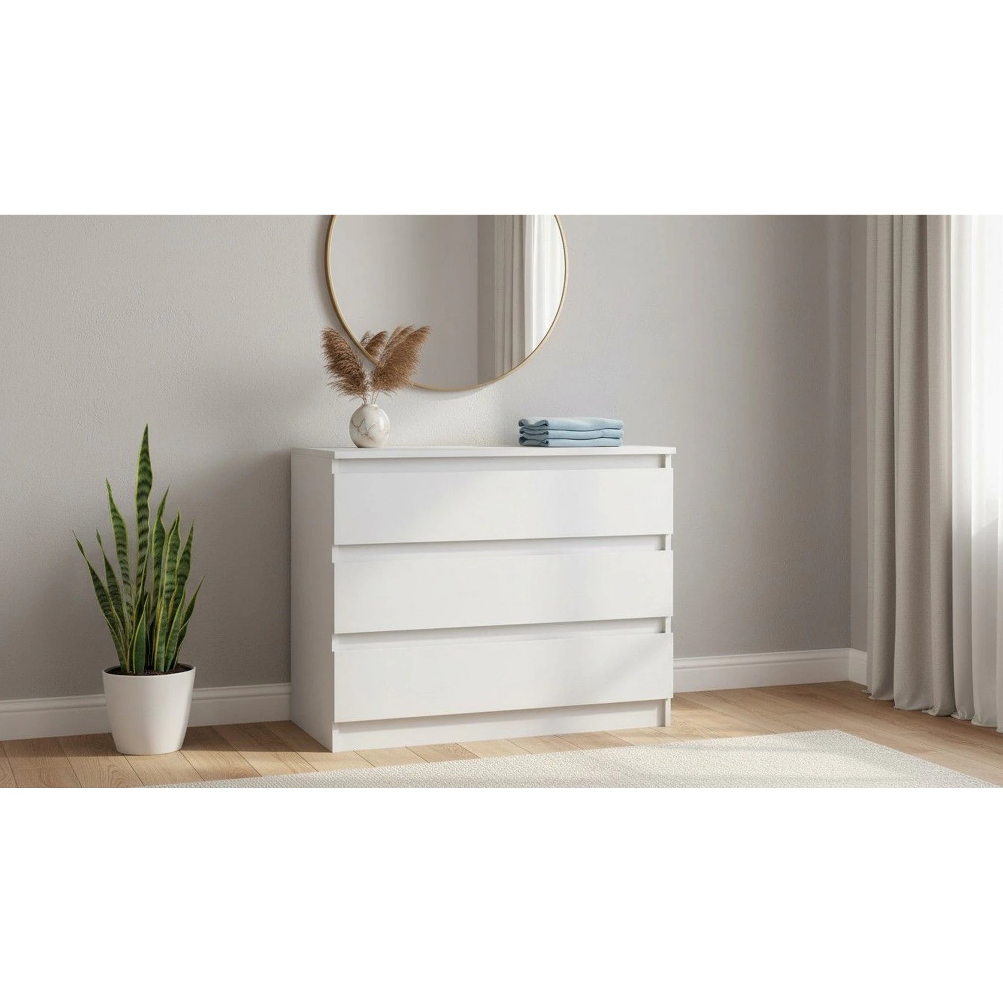 Comoda HANY NEW 003, alb, PAL laminat, 90x49x74 cm