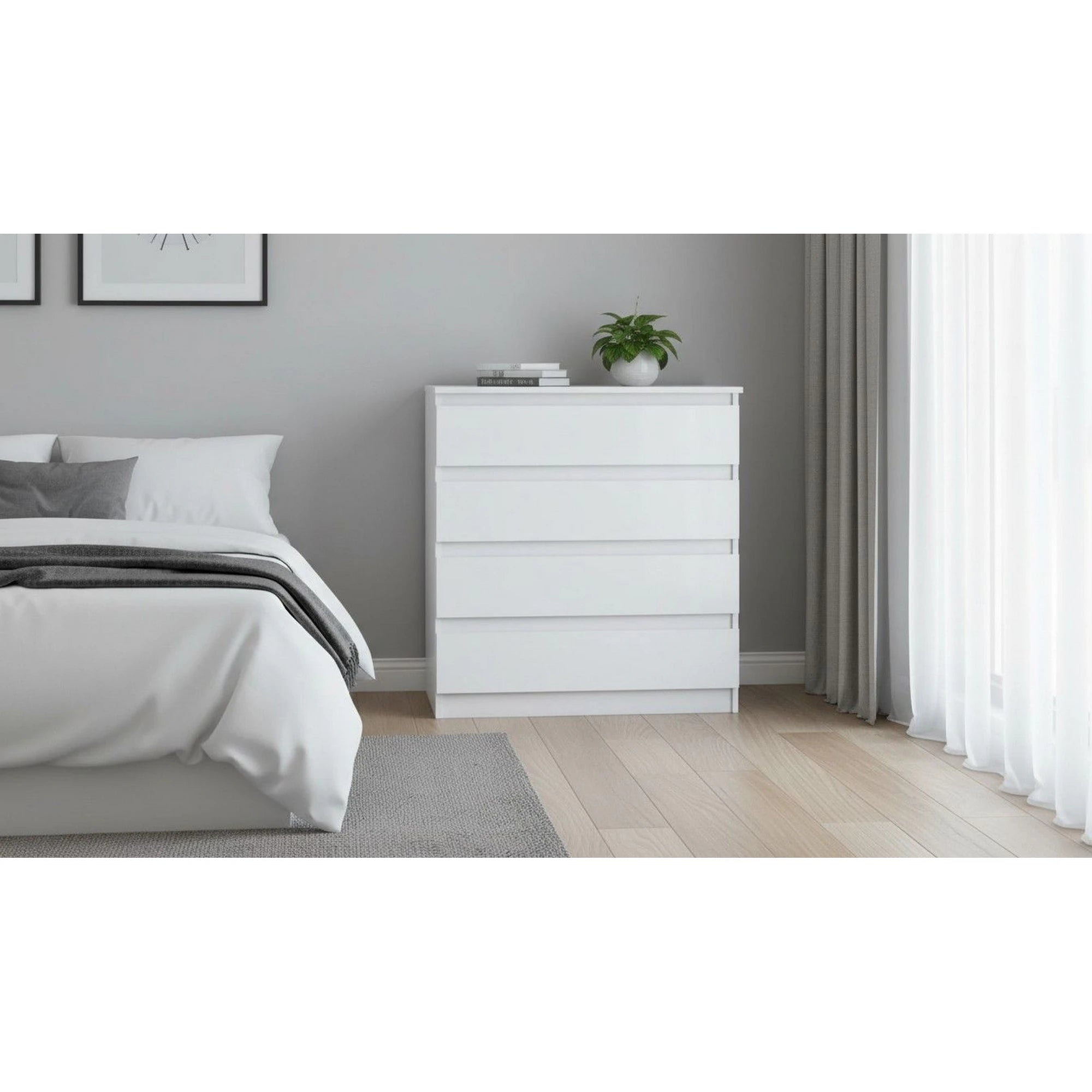 Comoda HANY NEW 004, alb, PAL laminat, 90x49x95 cm