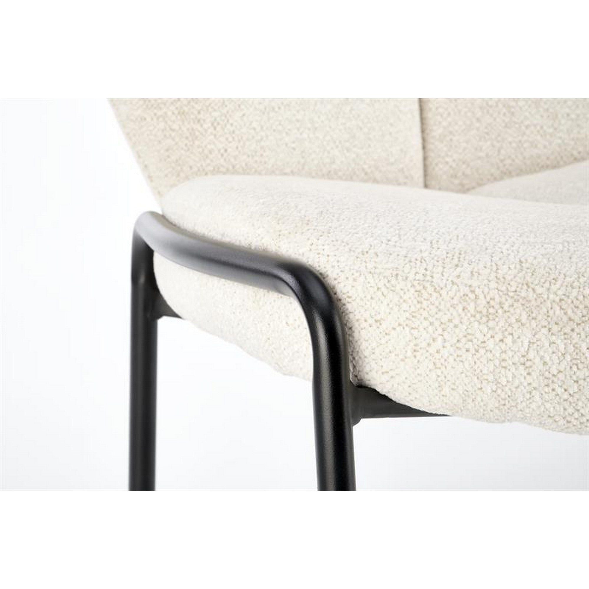Scaun tapitat K507, crem, stofa, 55x71x87 cm