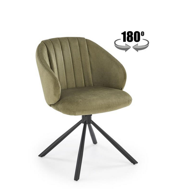 Scaun rotativ K533, verde/negru, stofa clasica/metal, 57x60x80 cm