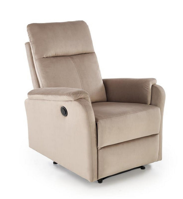 Fotoliu recliner CROCUS, stofa catifelata bej - Bluvel 40, 77x88-155x81-102 cm