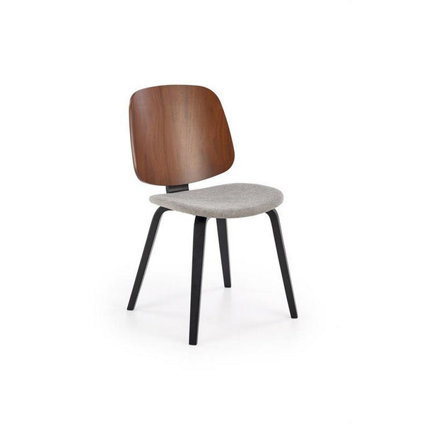 Scaun K563, nuc/gri/negru, lemn/placaj/stofa, 45x54x81 cm