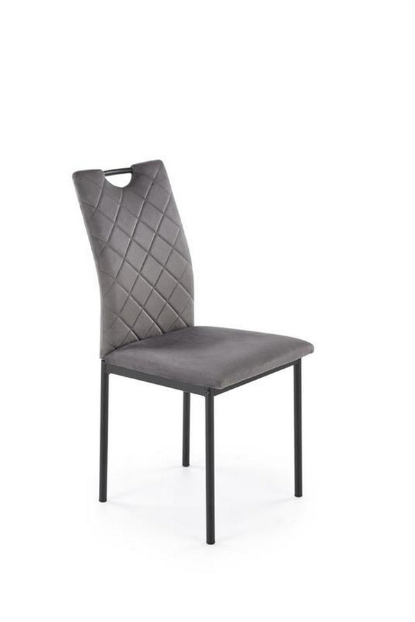 Scaun K577, gri - HLR 21, stofa catifelata/otel, 43x53x93 cm