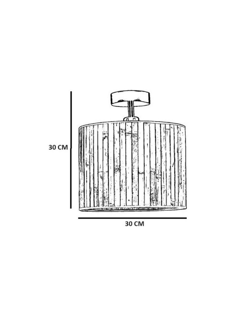 Lustra 846STL5109, lemn de bambus/metal, 30x30 cm