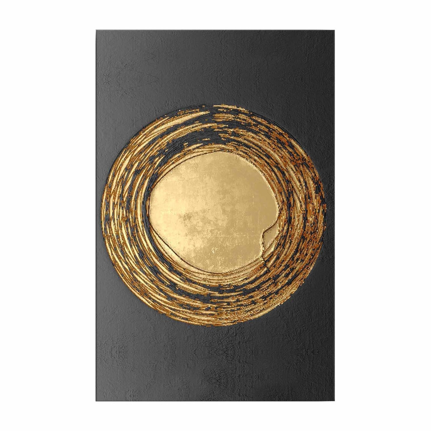 Tablou decorativ pe pânză, 4570NISC-024, Auriu / Negru