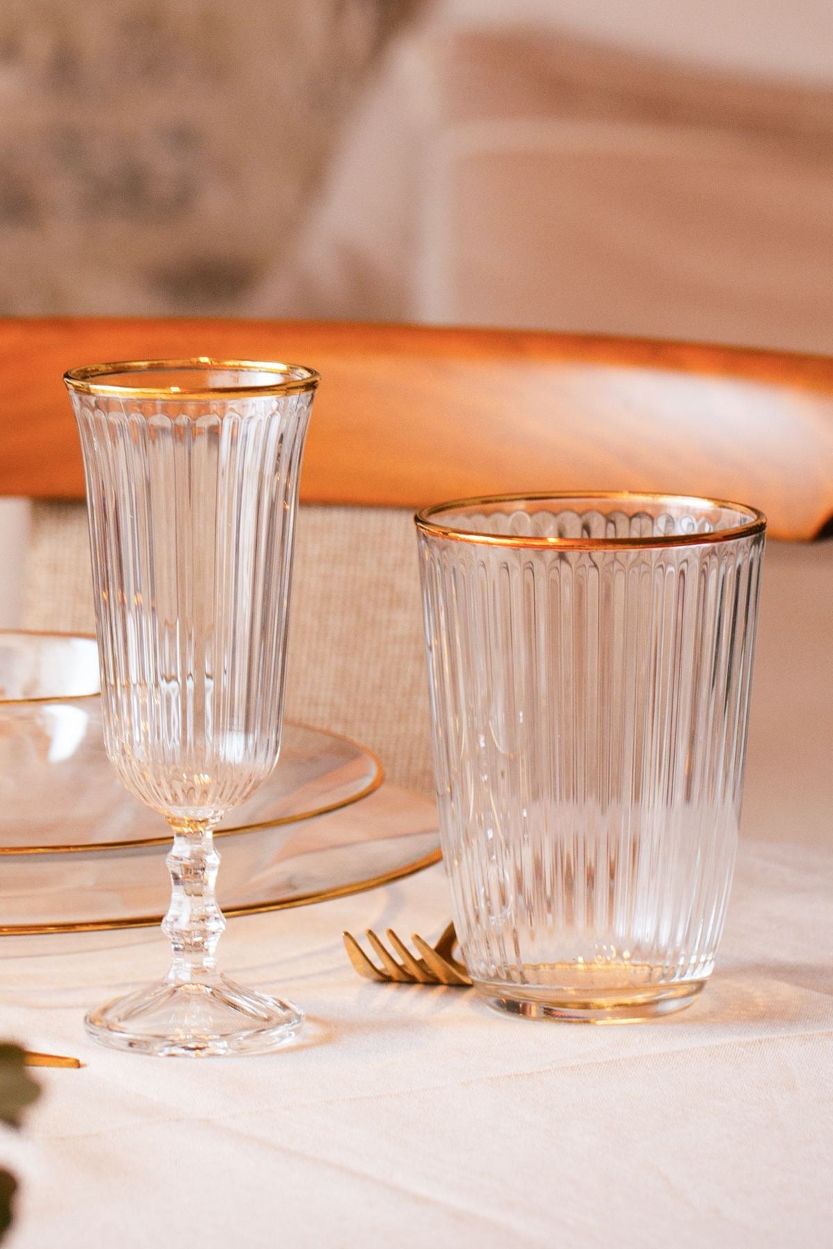 Set pahare vin (4 piese), Splendid 120, Auriu / Transparent