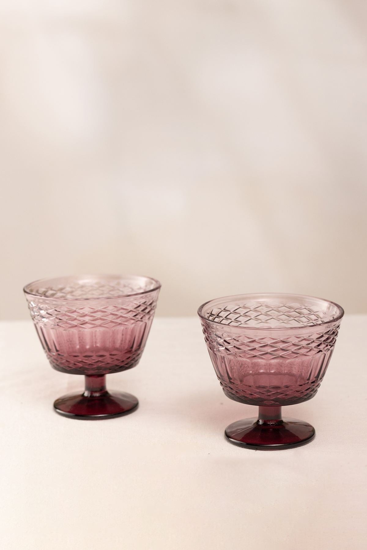Set cupe înghețată sticlă (2 piese), Vega - Burgundy, Bordo