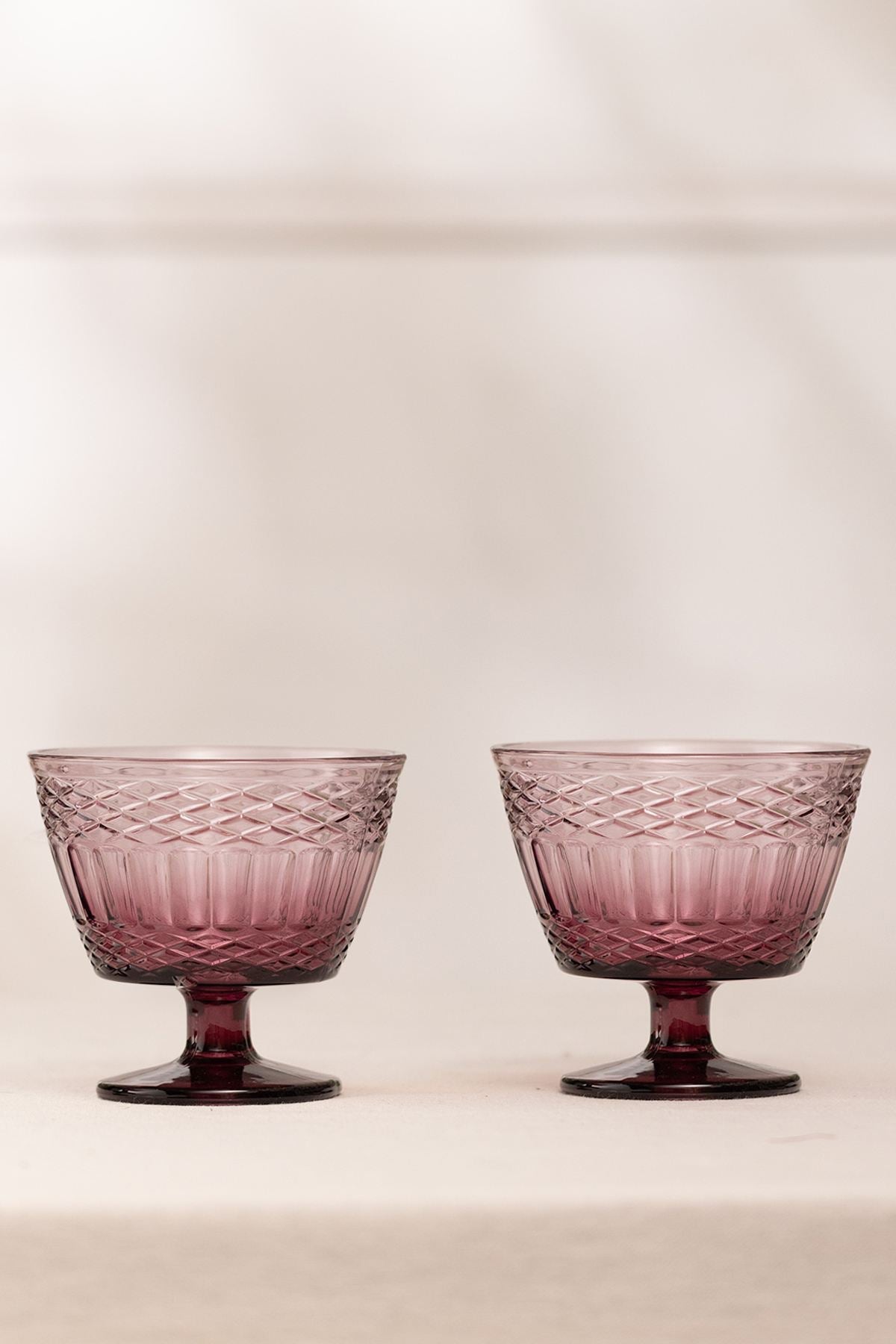 Set cupe înghețată sticlă (2 piese), Vega - Burgundy, Bordo