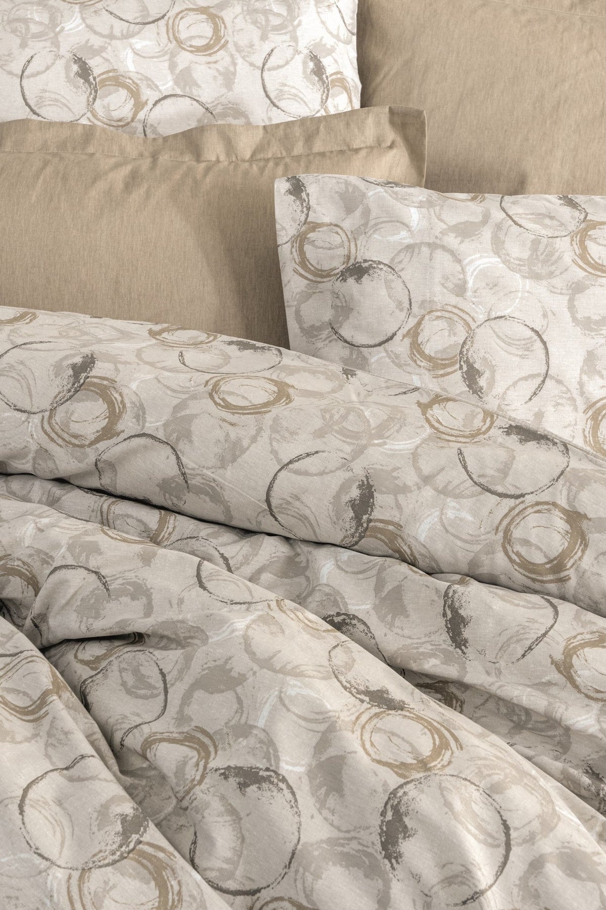 Set lenjerie pat single ranforce, Moil - Beige, Bej