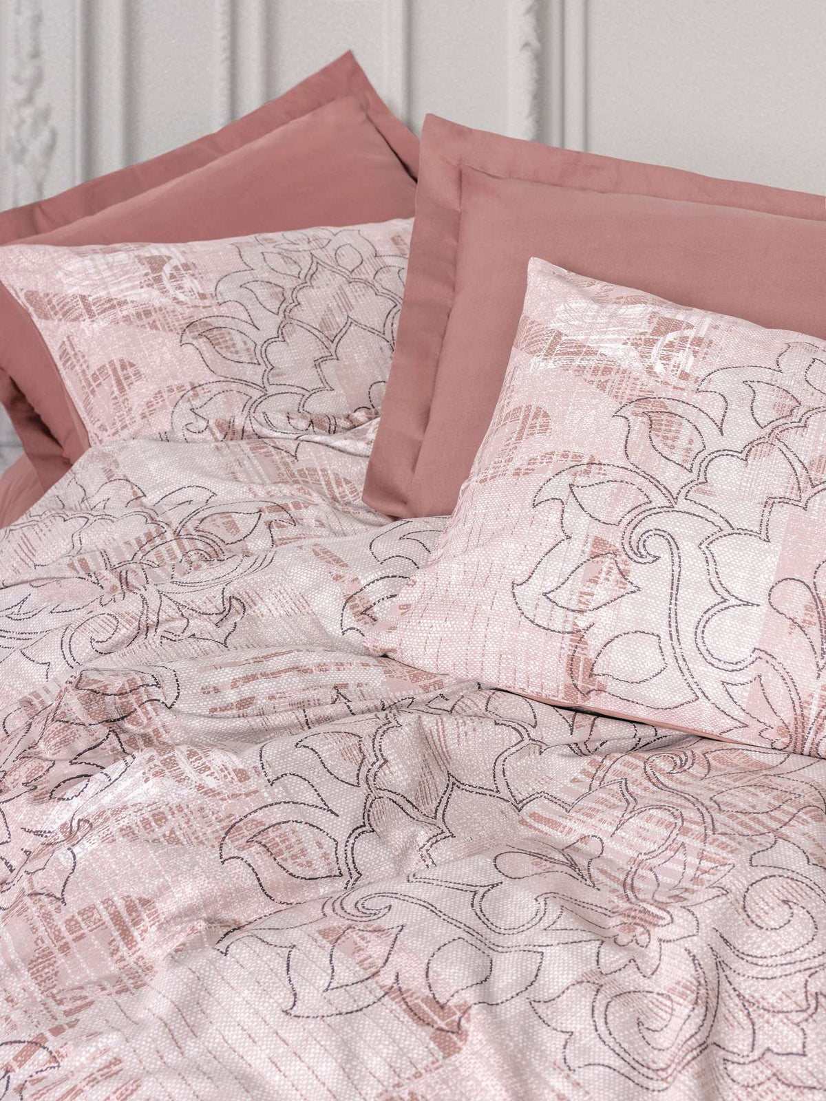 Set lenjerie pat single ranforce, Livara - Dusty Rose, Prăfuit