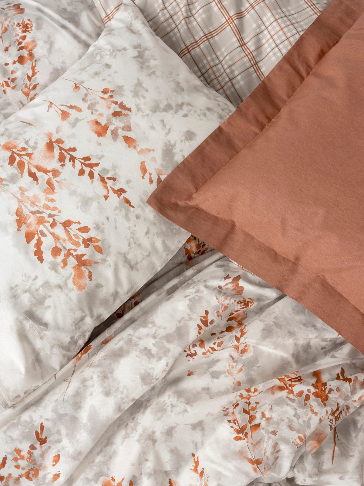 Set lenjerie pat dublu ranforce, Lamina - Cinnamon, Scorțișoară