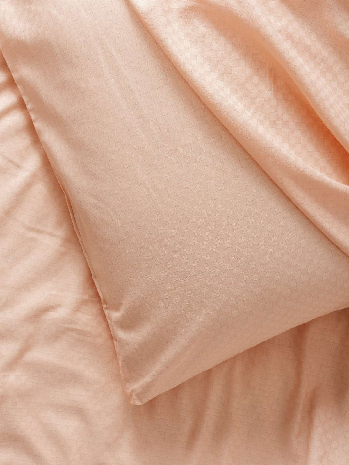 Set lenjerie pat dublu ranforce, Plaid - Salmon, Somon