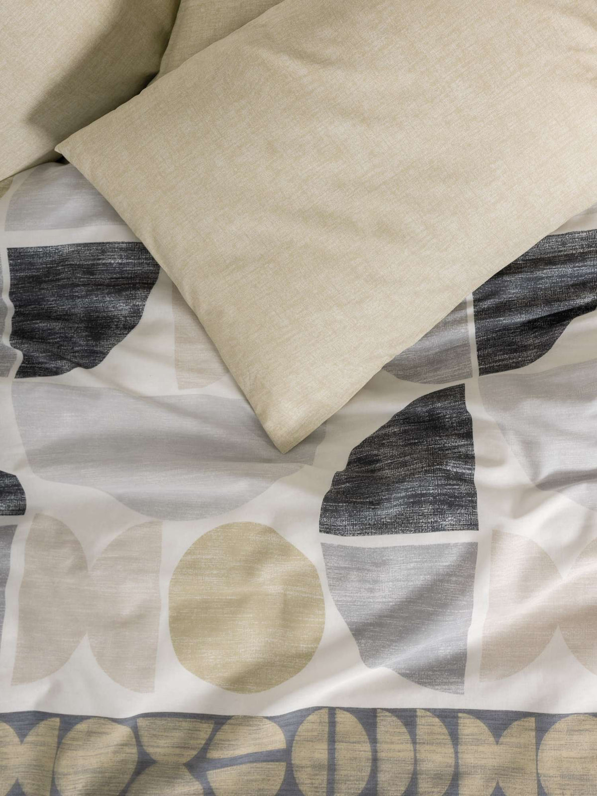 Set lenjerie pat dublu ranforce, Formo - Beige, Bej