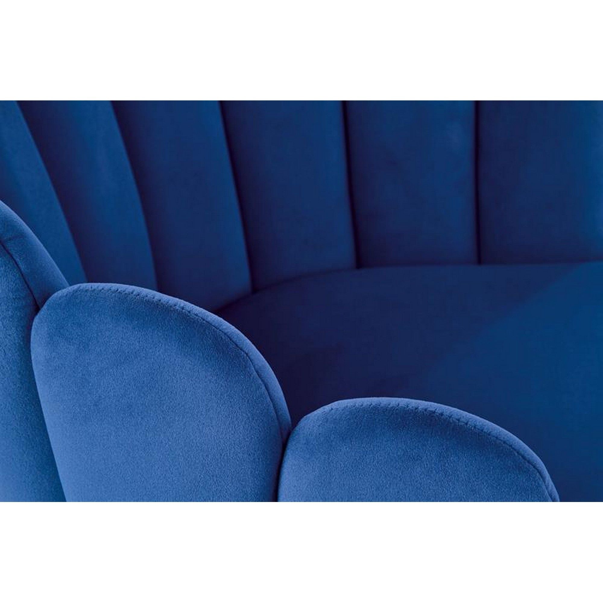 Scaun K410, albastru/negru, stofa catifelata/otel, 65x62x85 cm