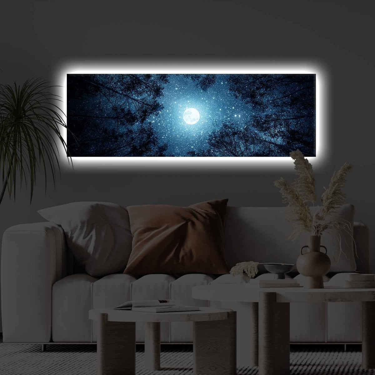 Tablou decorativ pe pânză cu LED, 3090KTLGDACT - 011, Multicolor