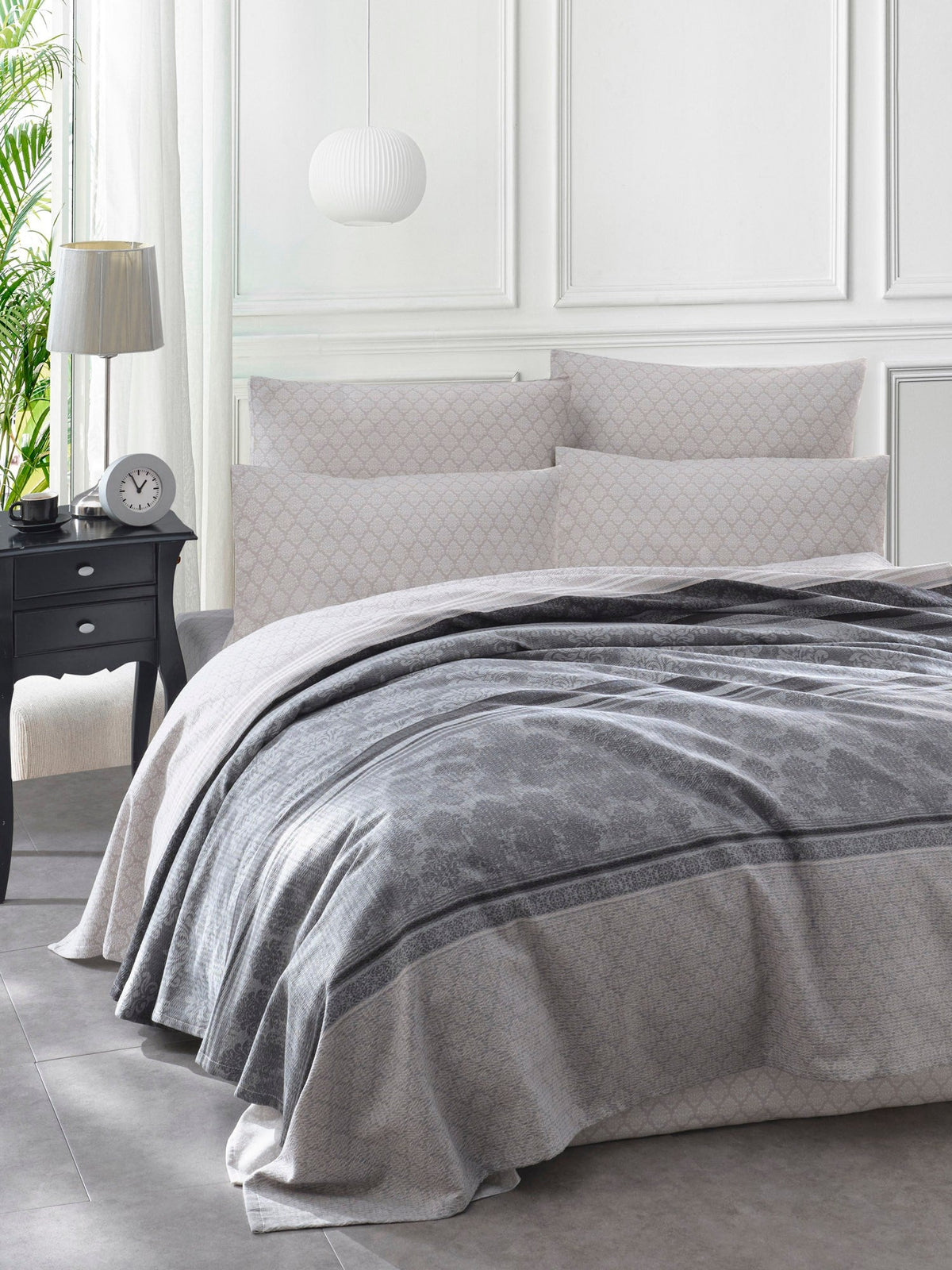 Cuvertură pichet pat dublu, Creative - Grey, Gri