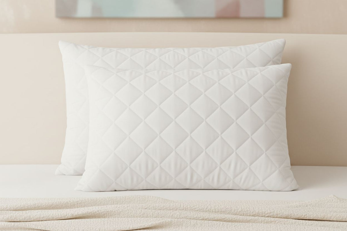 Protecție pernă (2 piese), Quilted Lunessa, Alb