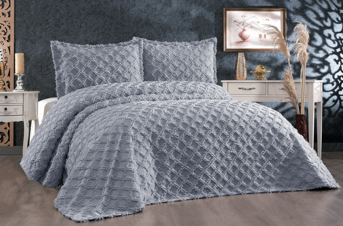 Set cuvertură pat dublu, Harem - Grey, Gri