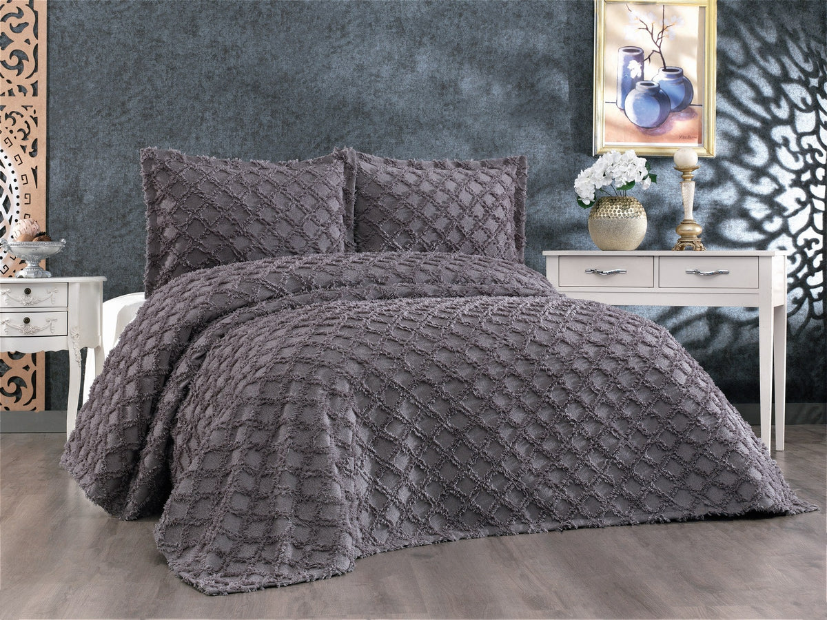 Set cuvertură pat dublu, Harem - Anthracite, Antracit