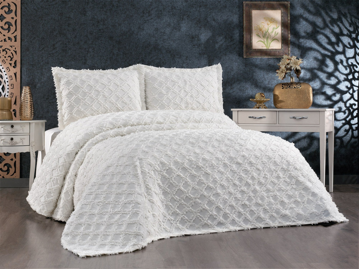 Set cuvertură pat dublu, Harem - Cream, Crem