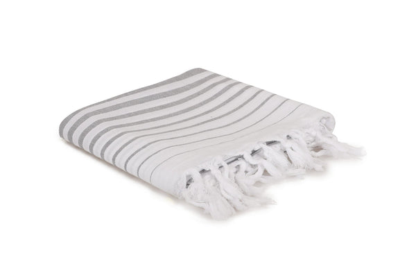 Prosop plaja FOUTA GOLGE, gri, bumbac, 90x180 cm