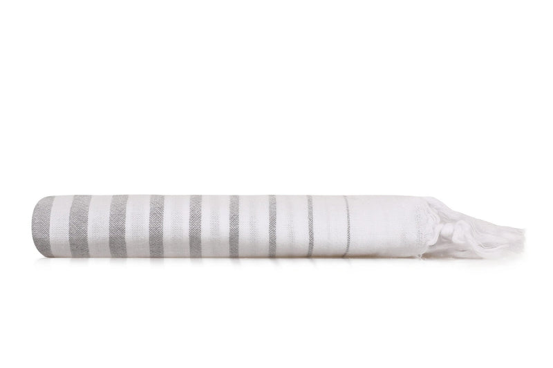 Prosop plaja FOUTA GOLGE, gri, bumbac, 90x180 cm