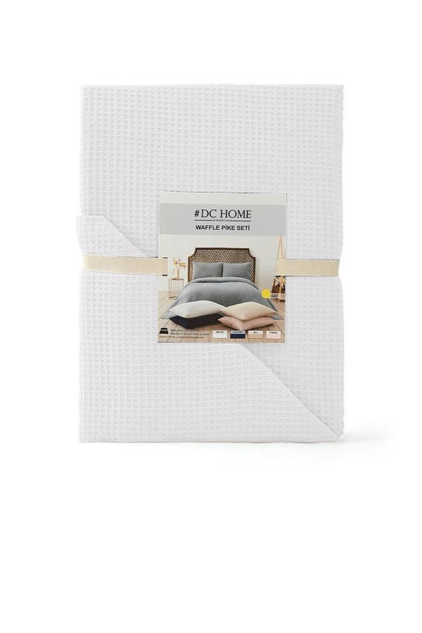 Cuvertură pichet pat dublu, Waffle - White, Alb
