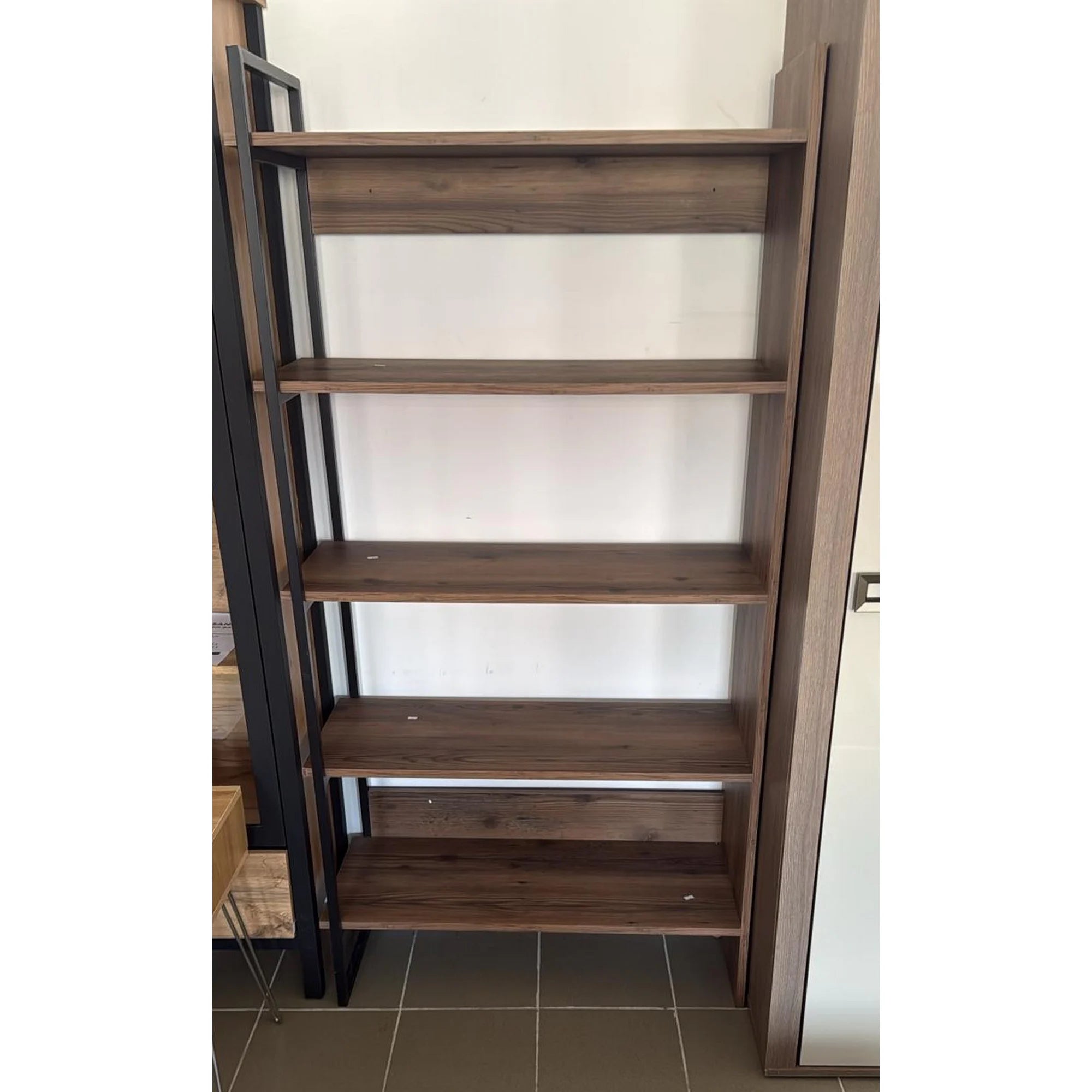 PRODUS RESIGILAT - Biblioteca GRASS, nuc, PAL/metal, 92x35x180 cm