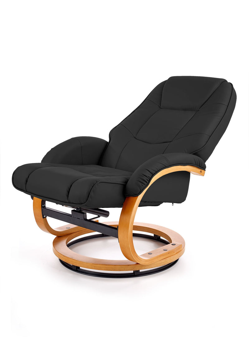 Fotoliu recliner Matador, piele ecologica neagra, 71x76x103 cm