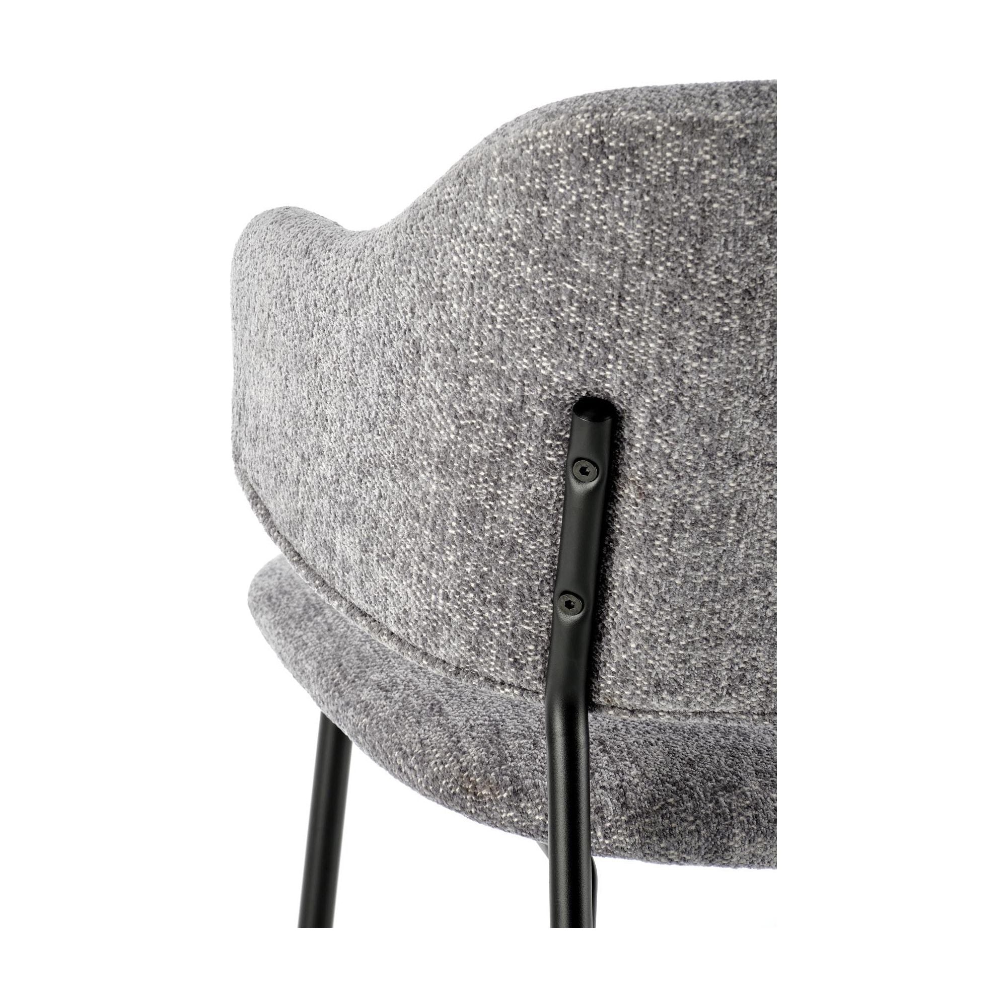 Scaun K497, gri deschis, stofa clasica/metal, 52x62x82 cm