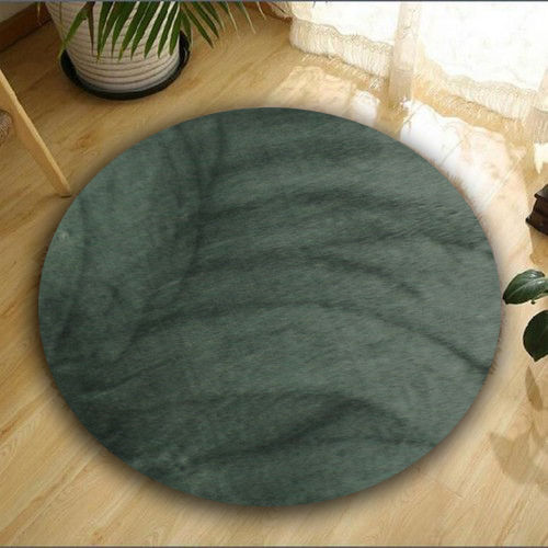 Covor 202BLY1364, 80x80 cm, forma rotunda, poliester, verde inchis