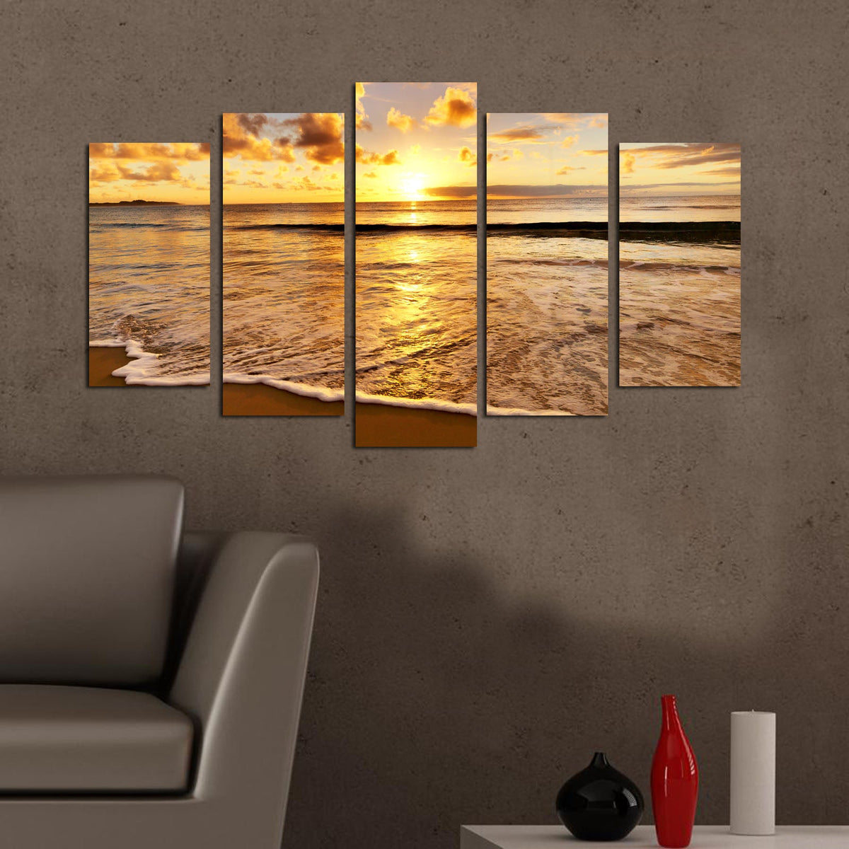 Tablou decorativ MDF (5 piese), 5PMDF-35, Multicolor