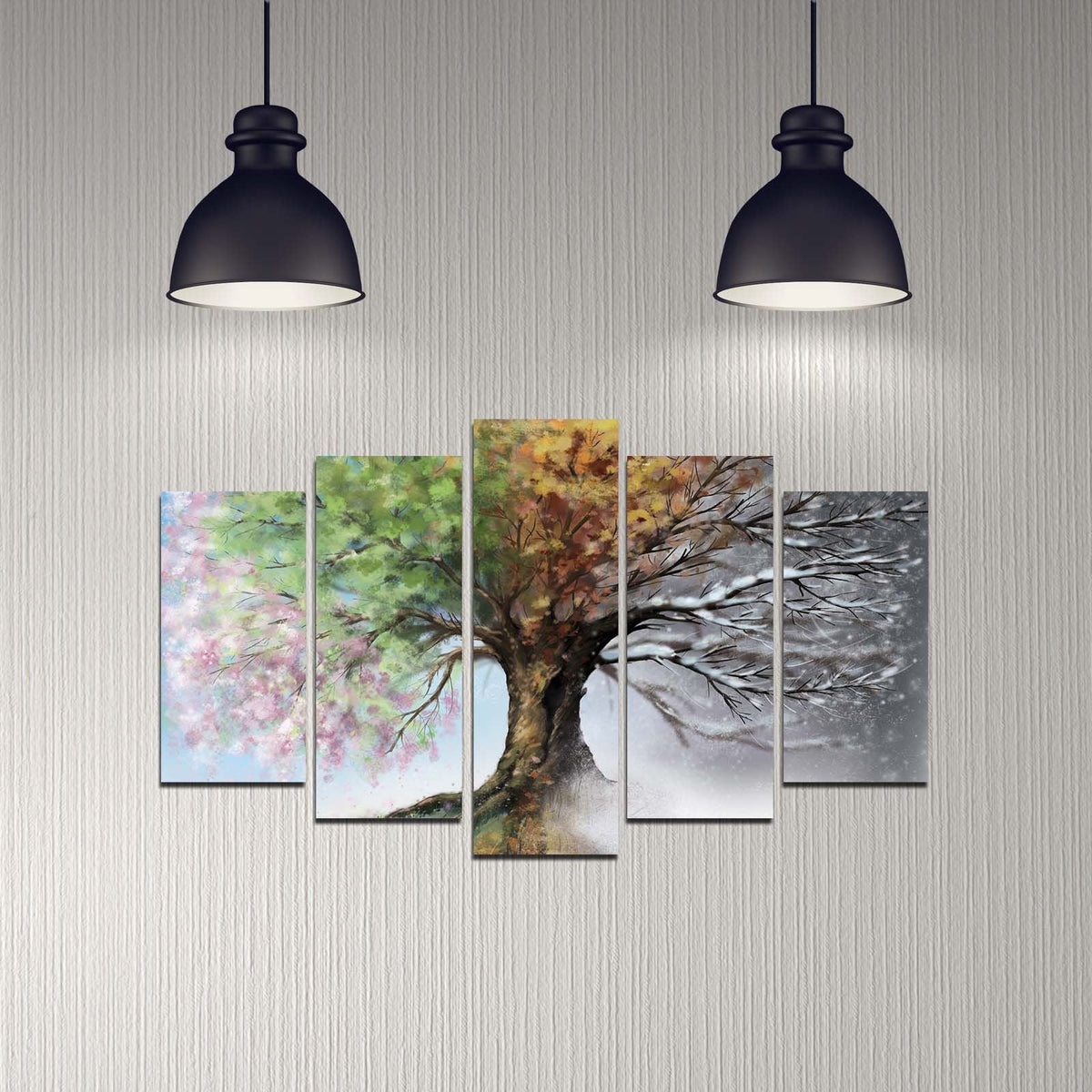 Tablou decorativ MDF (5 piese), 5DMDF-6, Multicolor