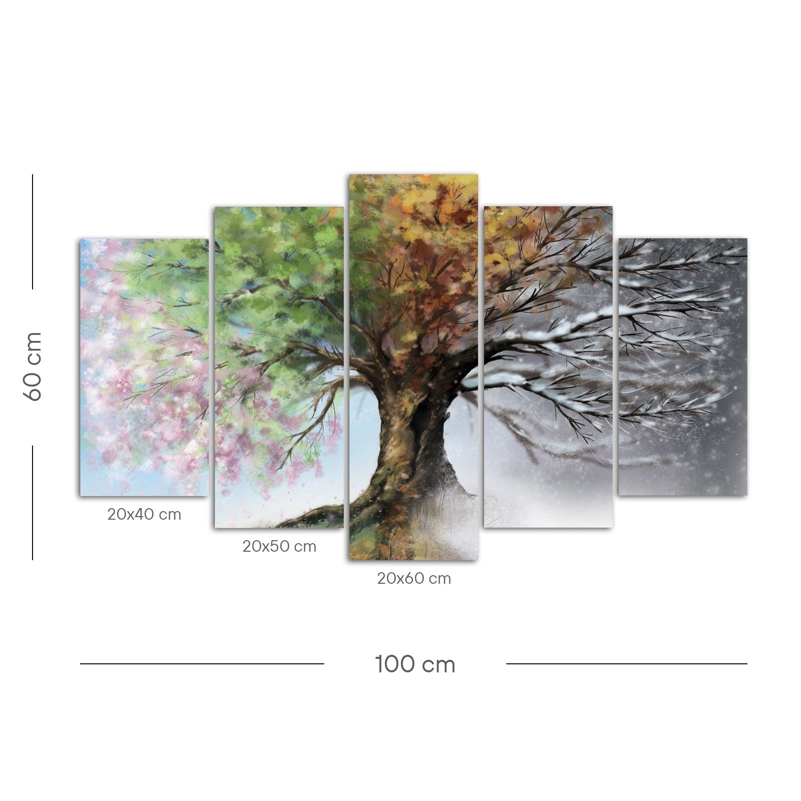 Tablou decorativ MDF (5 piese), 5DMDF-6, Multicolor
