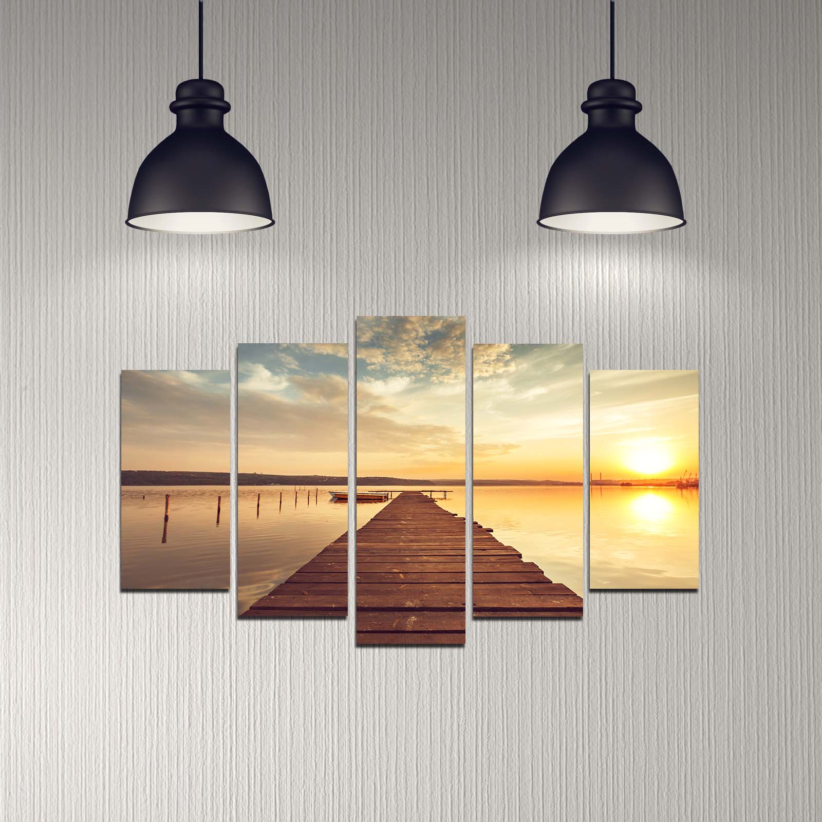Tablou decorativ MDF (5 piese), 5DMDF-26, Multicolor