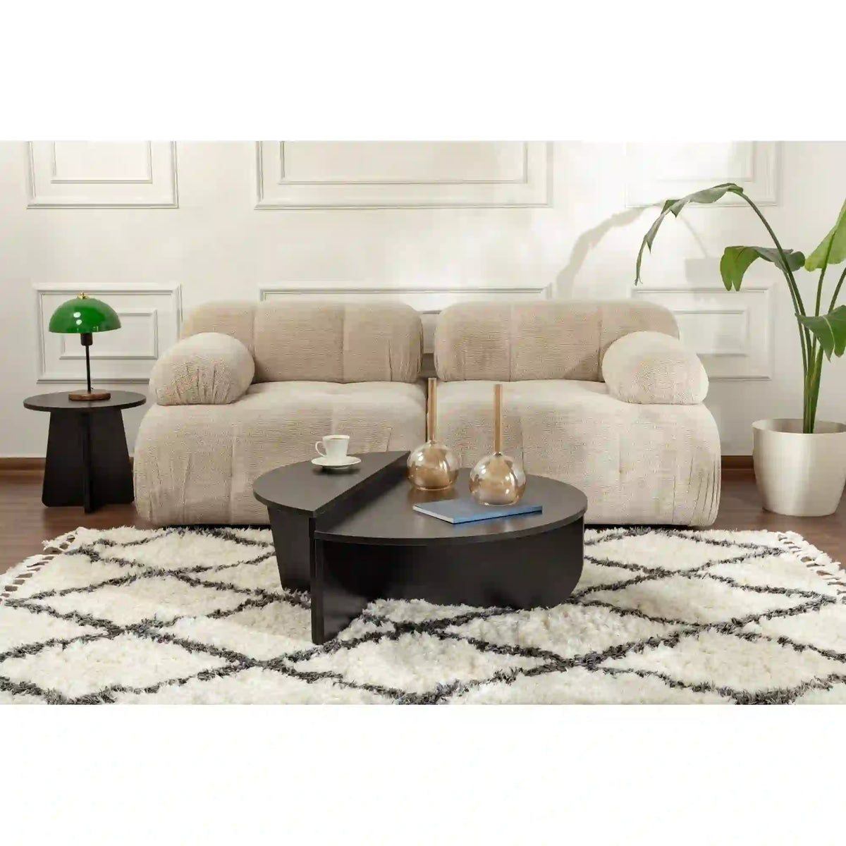 Set 2 masute ORION, negru, PAL melaminat