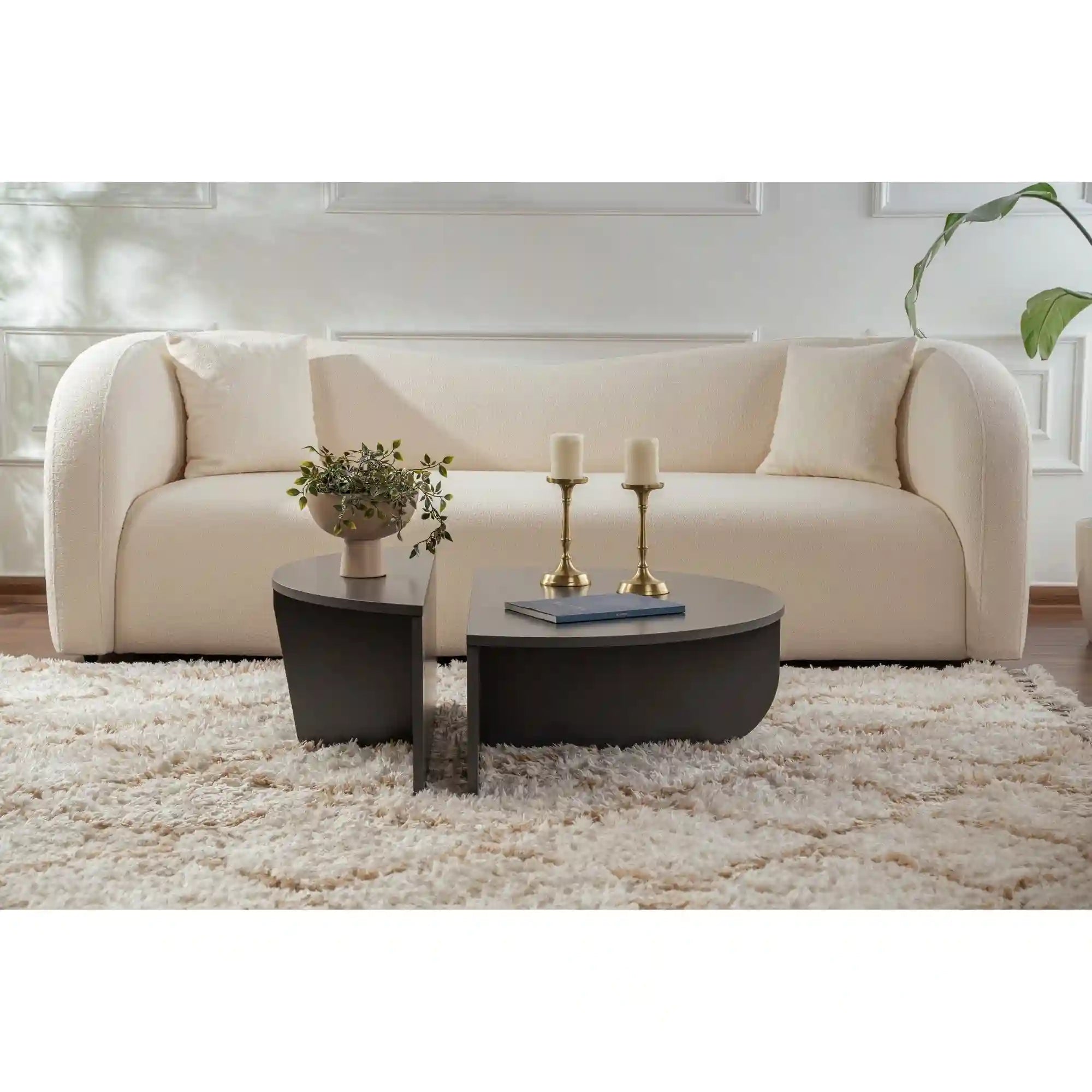 Set 2 masute ORION, gri antracit, PAL melaminat