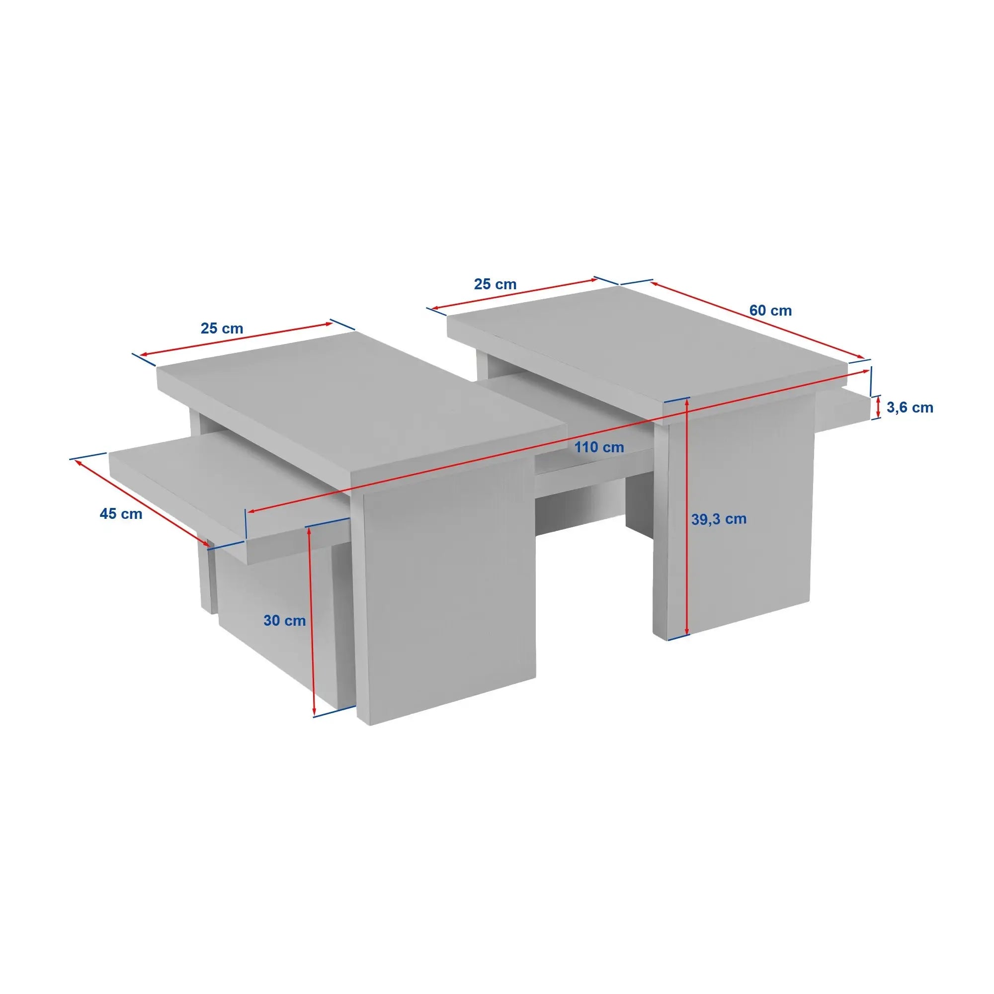 Masuta cafea SANCTUARY, negru, PAL, 110x45x30 cm