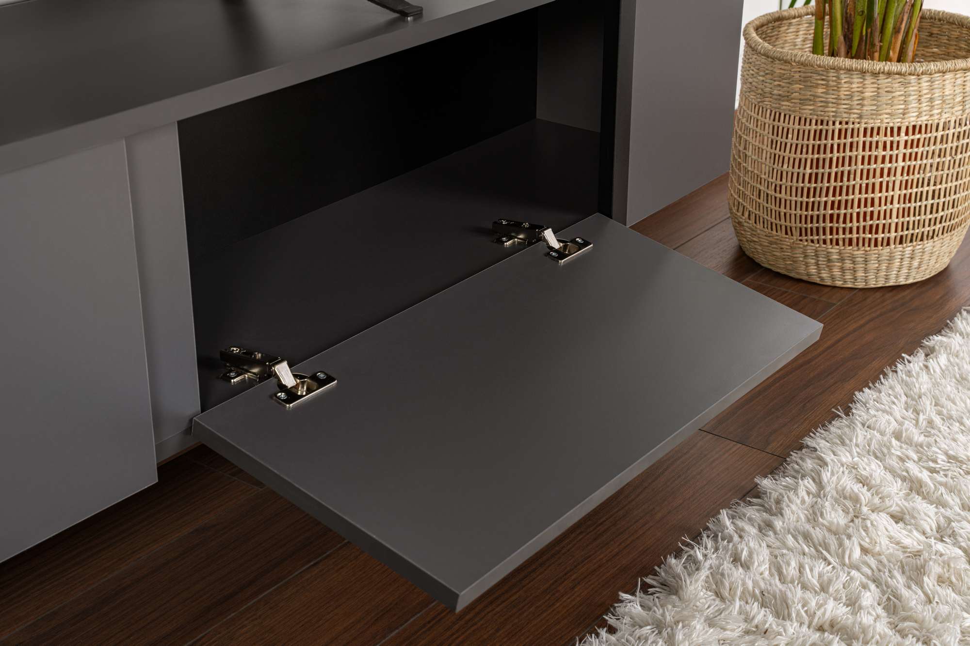 Comodă TV, Serenity - Anthracite, Black, Antracit / Negru