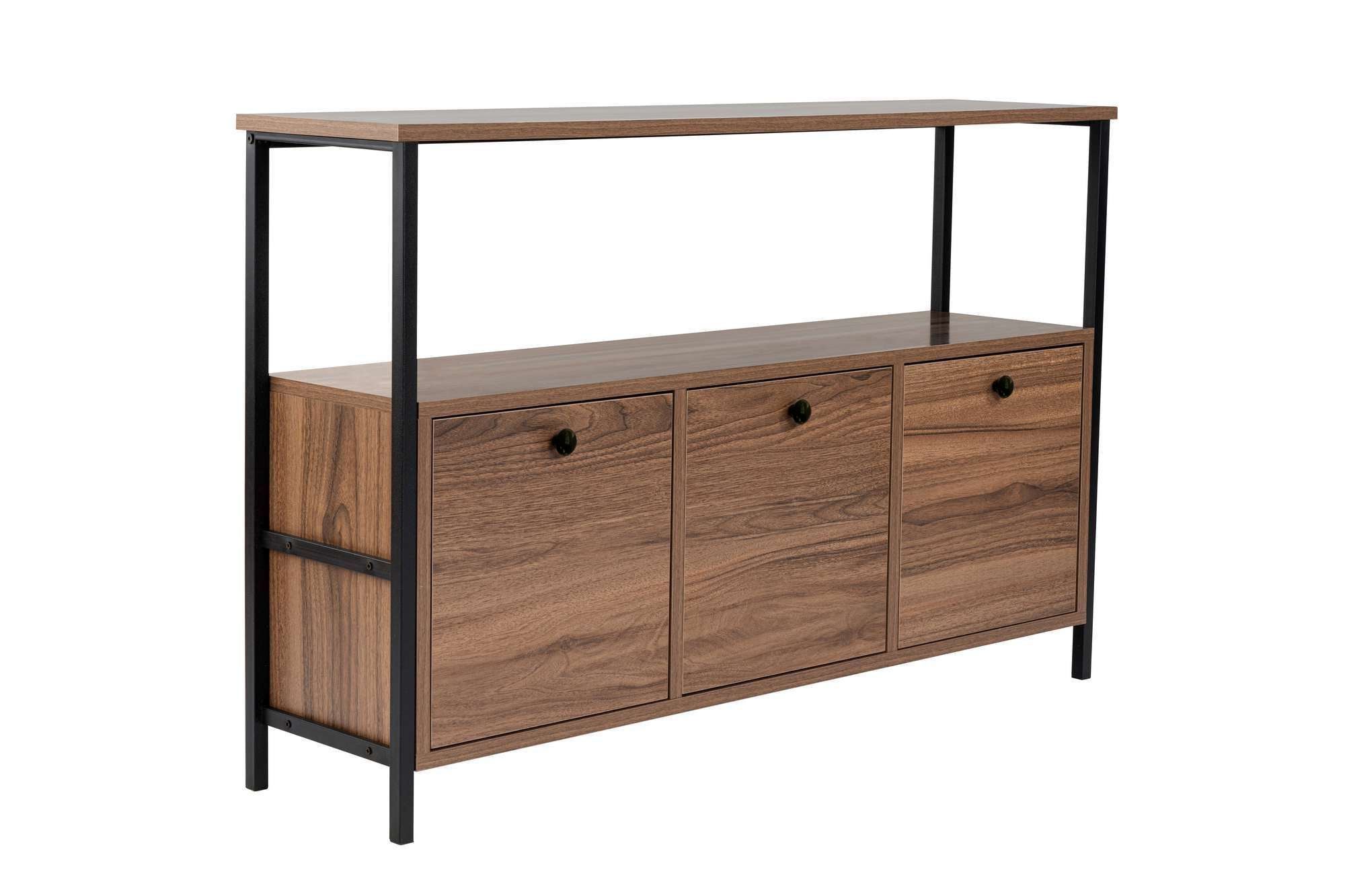 Consolă, Solace - Venezia Walnut, Black, Nuc Veneția / Negru