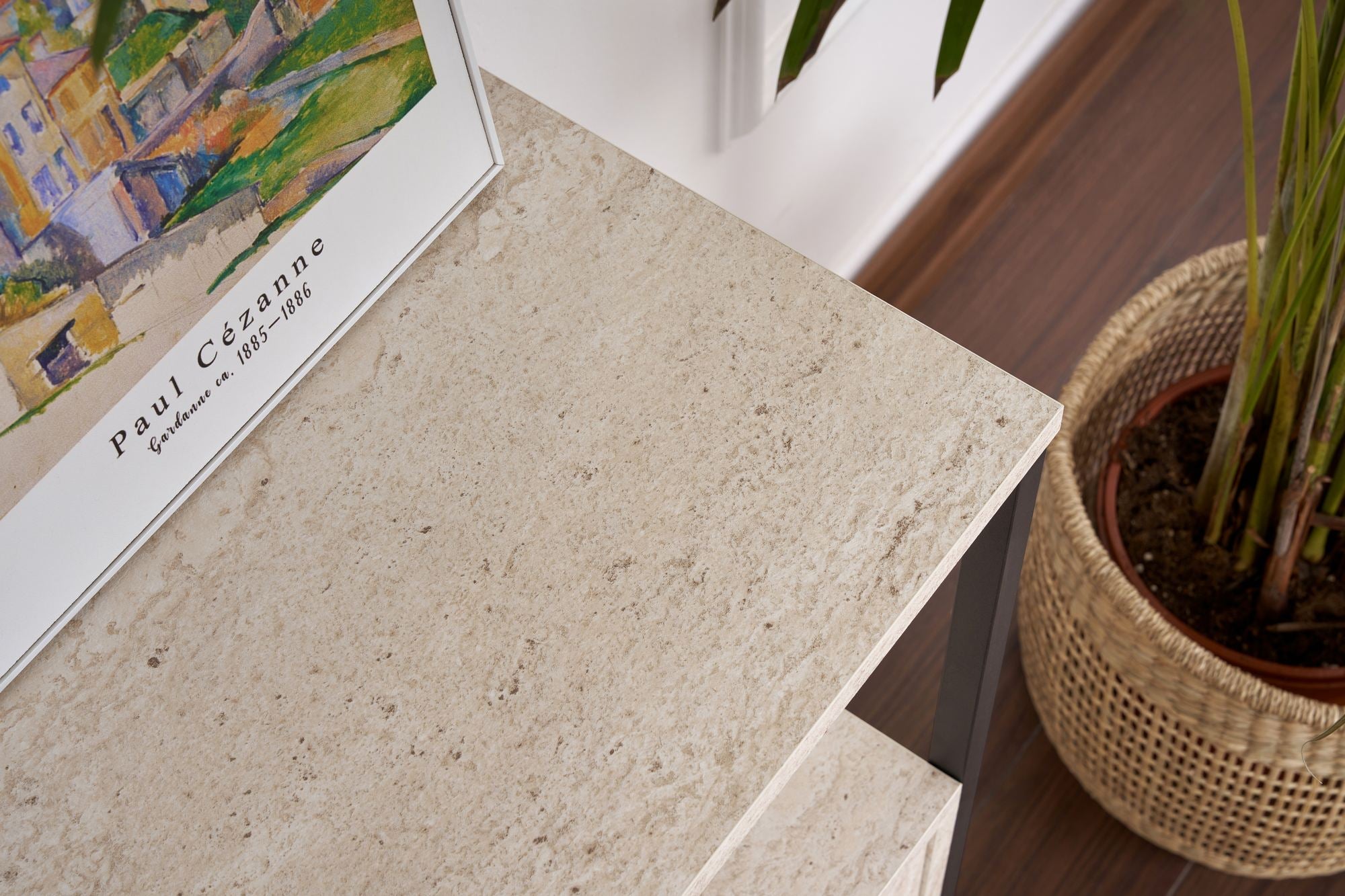 Consolă, Solace - Travertine, Black, Travertin / Negru